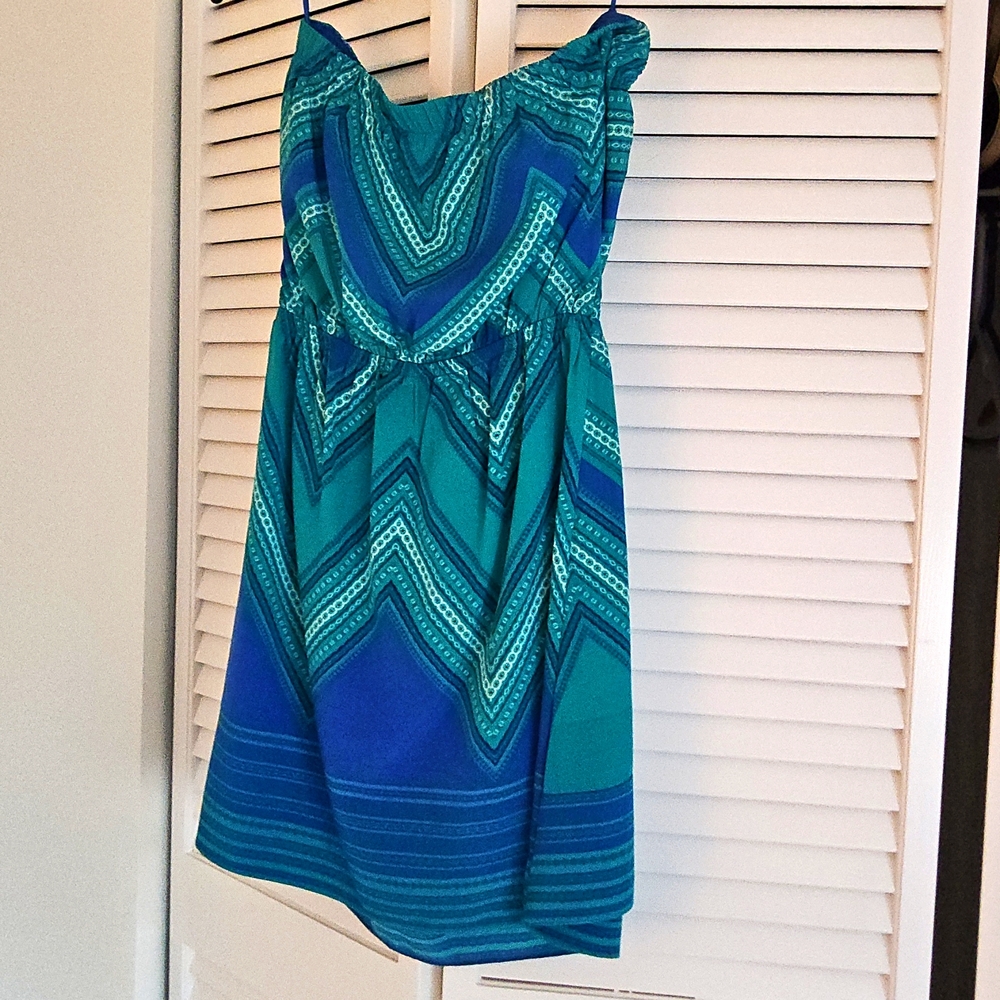 Express Blue Strapless Sundress